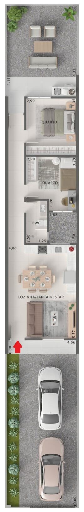 Sobrado, 2 quartos, 59 m² - Foto 7