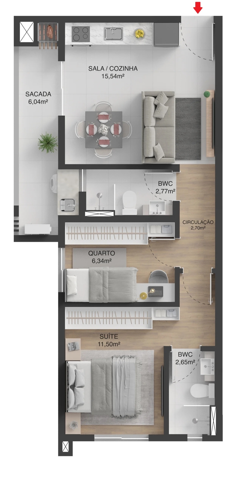 Apartamento à venda com 2 quartos, 57m² - Foto 10