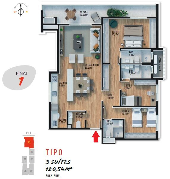 Apartamento à venda com 3 quartos, 120m² - Foto 13