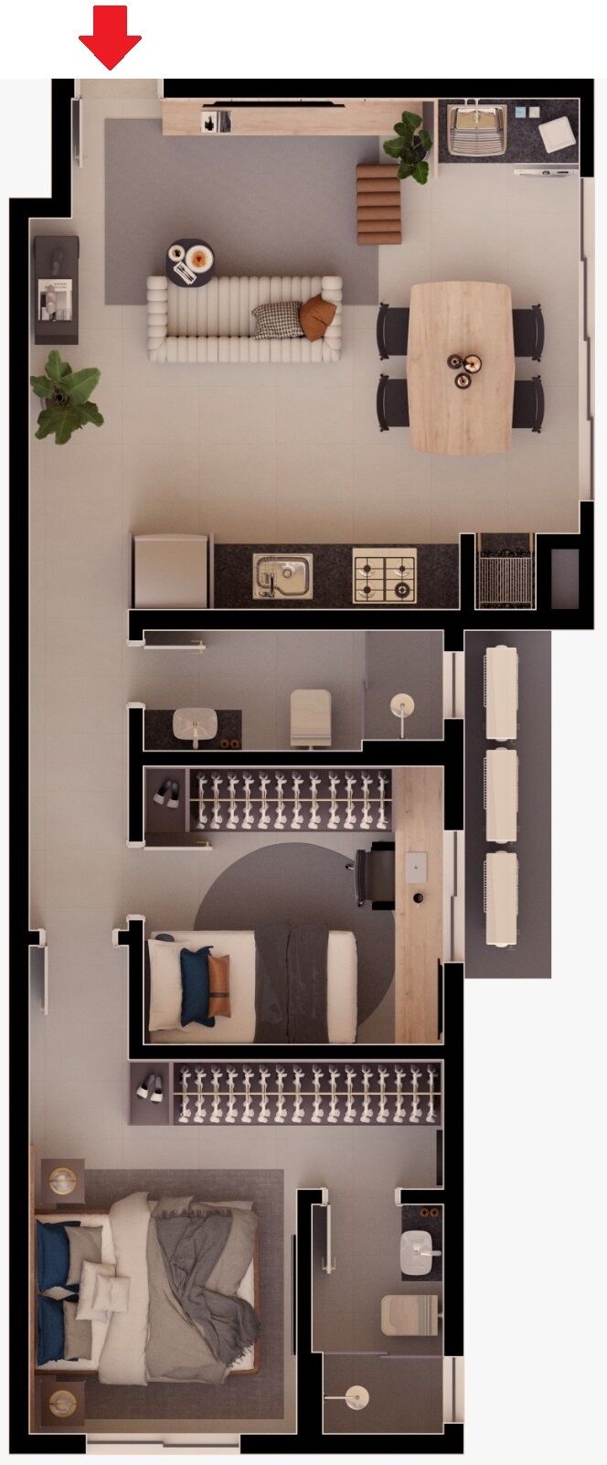 Apartamento à venda com 2 quartos, 57m² - Foto 6