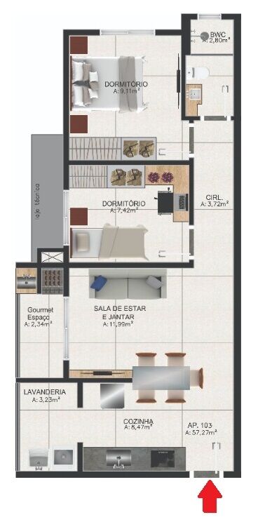 Apartamento à venda com 2 quartos, 57m² - Foto 13