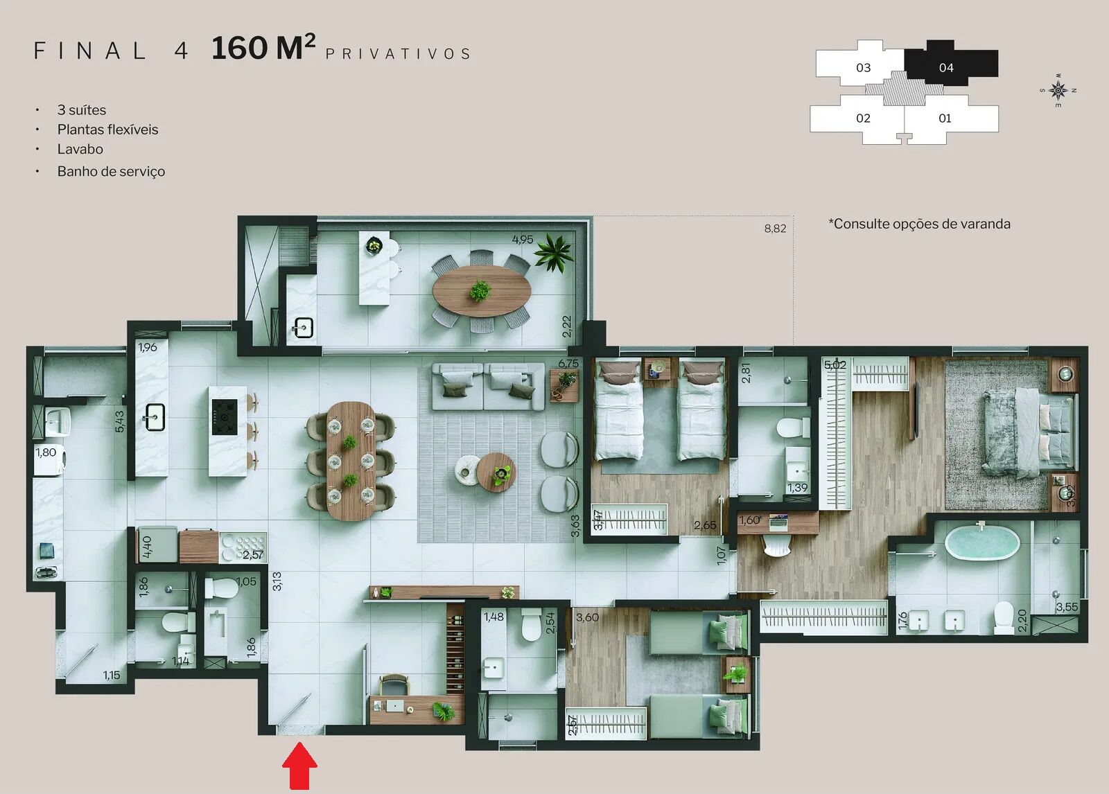 Apartamento à venda com 3 quartos, 160m² - Foto 11