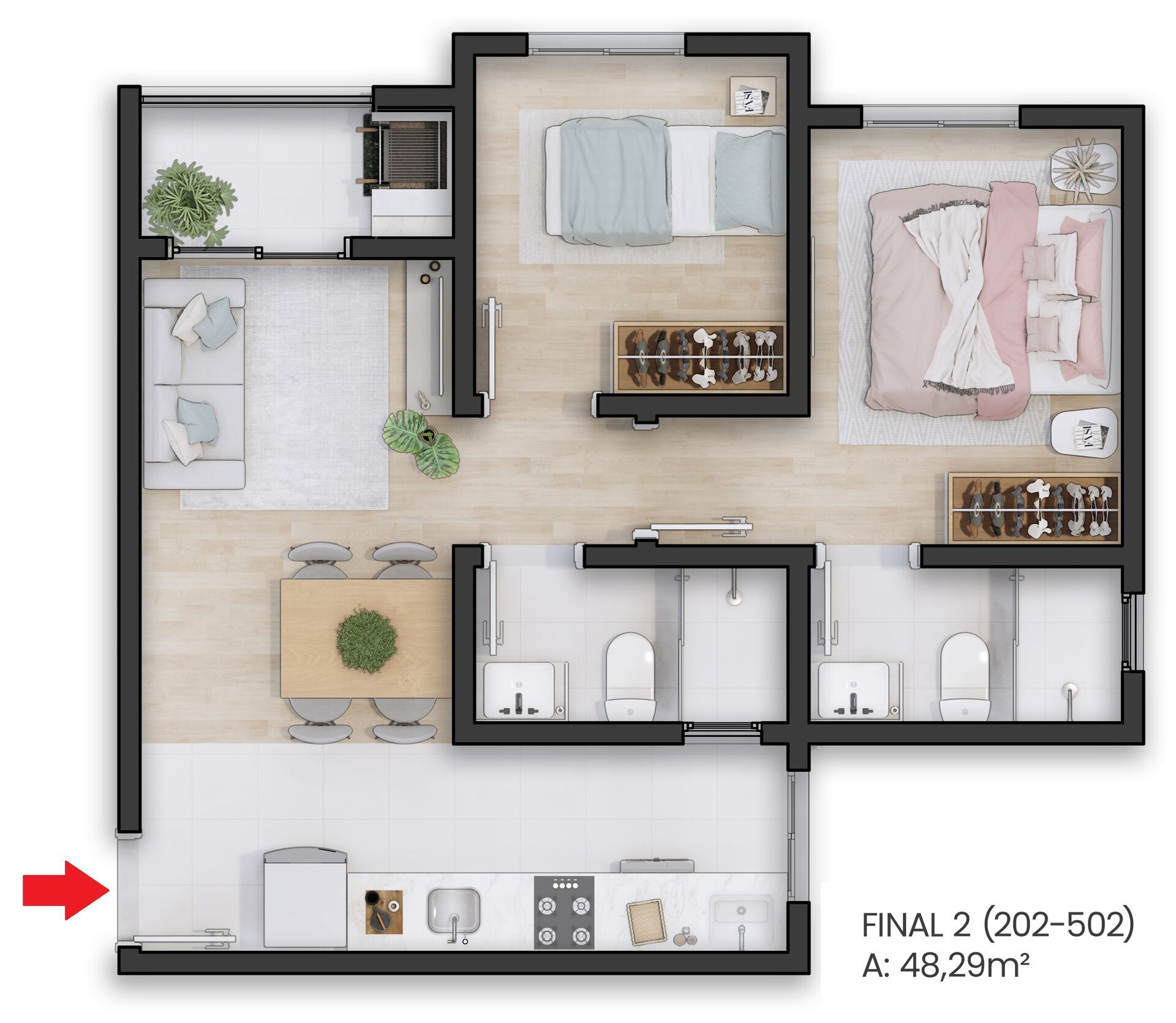 Apartamento, 2 quartos, 48 m² - Foto 9