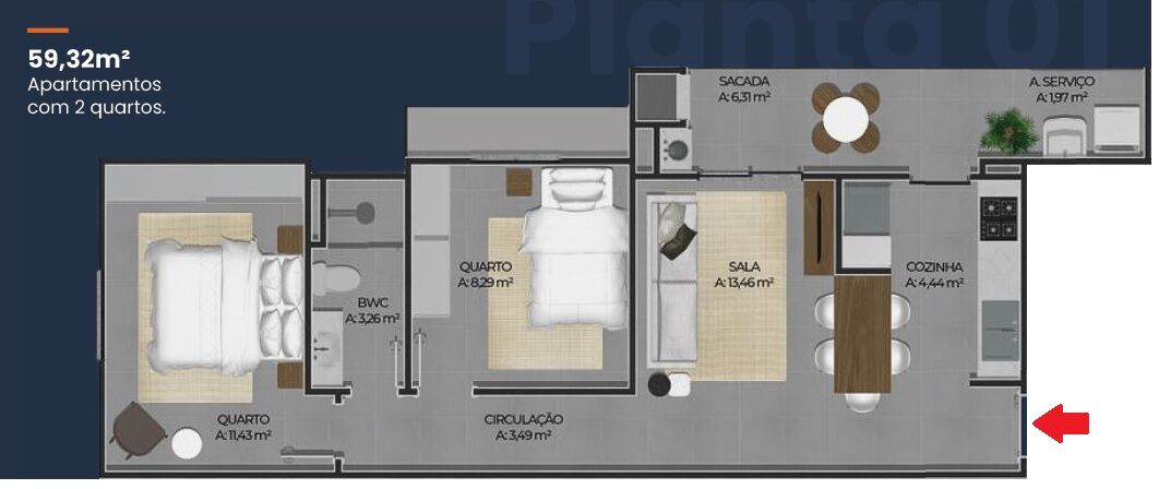 Apartamento, 2 quartos, 59 m² - Foto 15