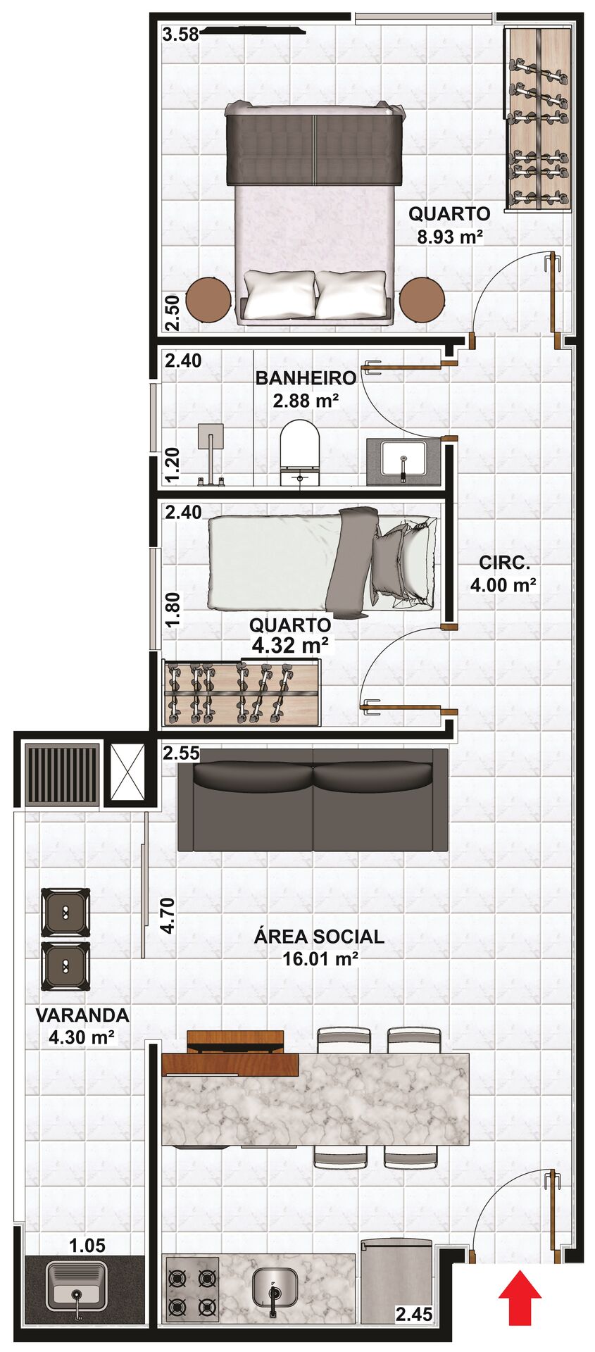 Apartamento, 2 quartos, 46 m² - Foto 9