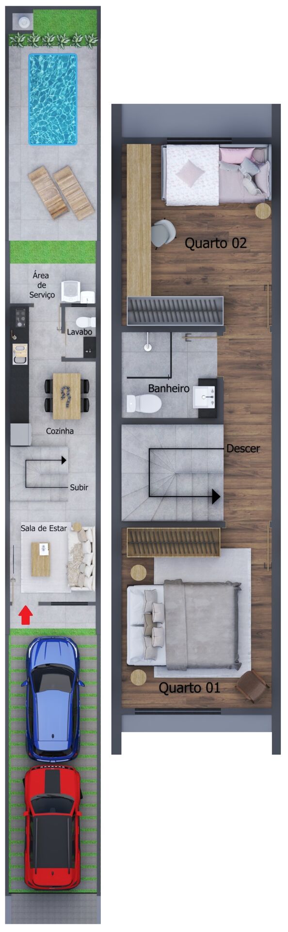 Sobrado, 2 quartos, 63 m² - Foto 9