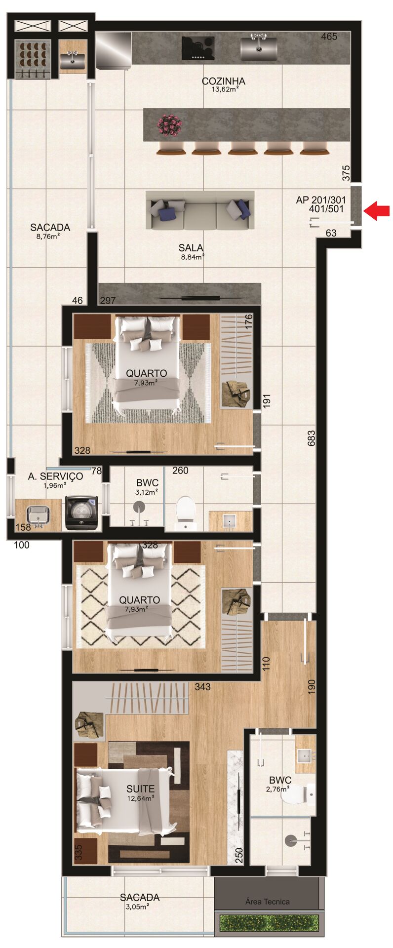 Apartamento à venda com 3 quartos, 81m² - Foto 10