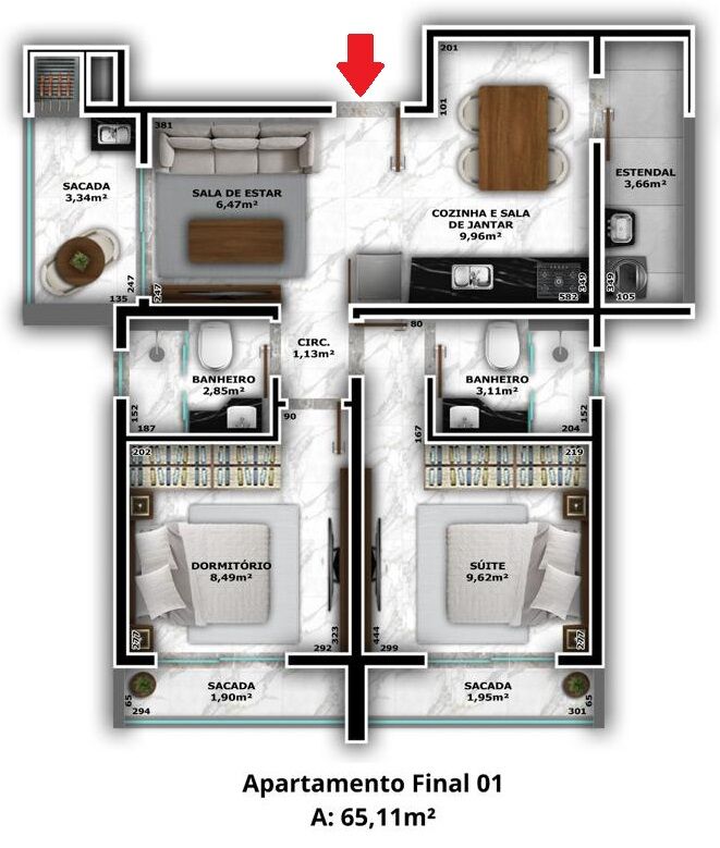 Apartamento à venda com 2 quartos, 65m² - Foto 8