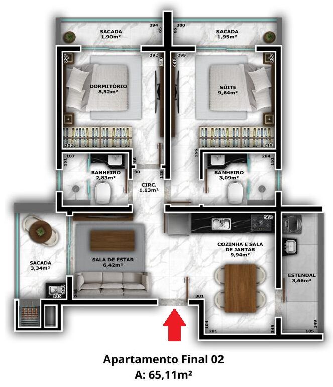 Apartamento à venda com 2 quartos, 65m² - Foto 9