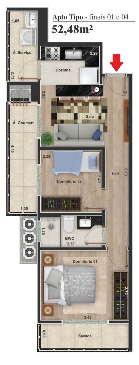 Apartamento à venda com 2 quartos, 53m² - Foto 10