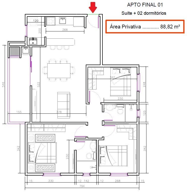 Apartamento, 3 quartos, 89 m² - Foto 8