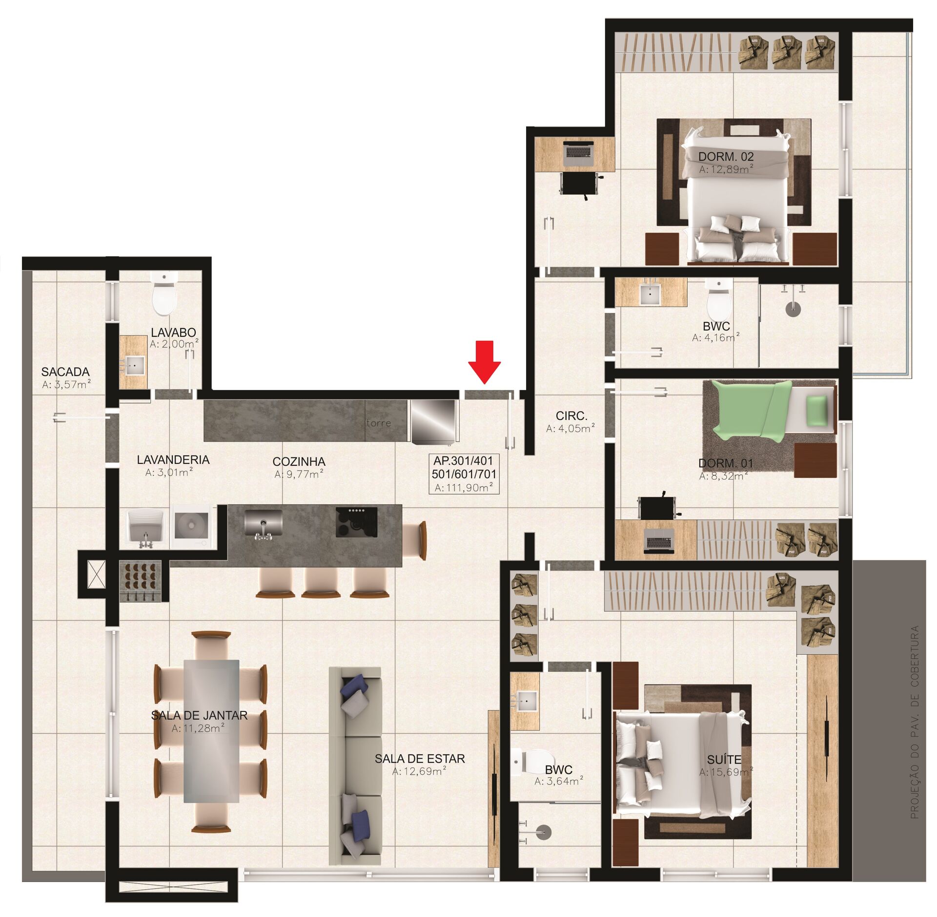 Apartamento, 3 quartos, 112 m² - Foto 7