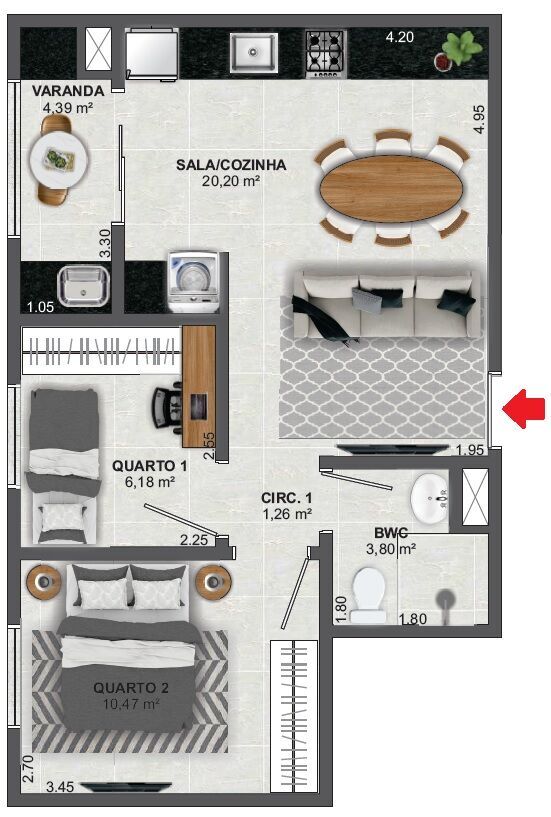 Apartamento, 2 quartos, 45 m² - Foto 13