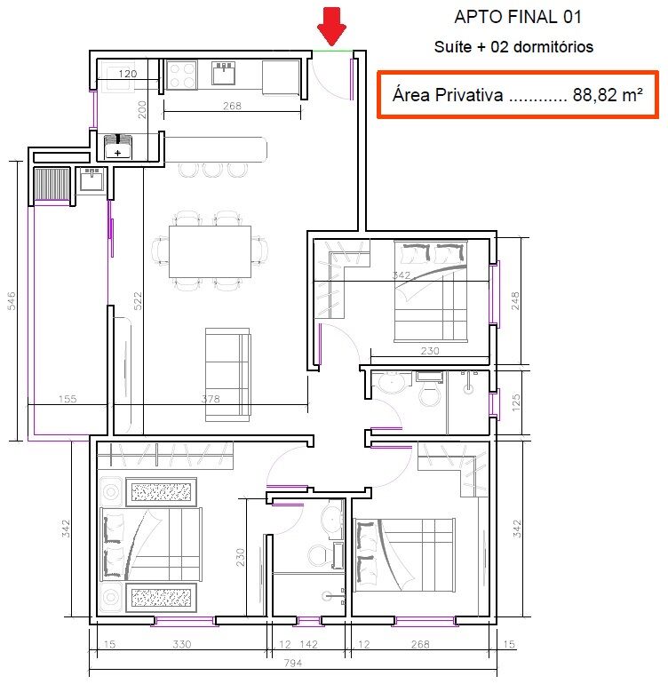 Apartamento, 3 quartos, 89 m² - Foto 8