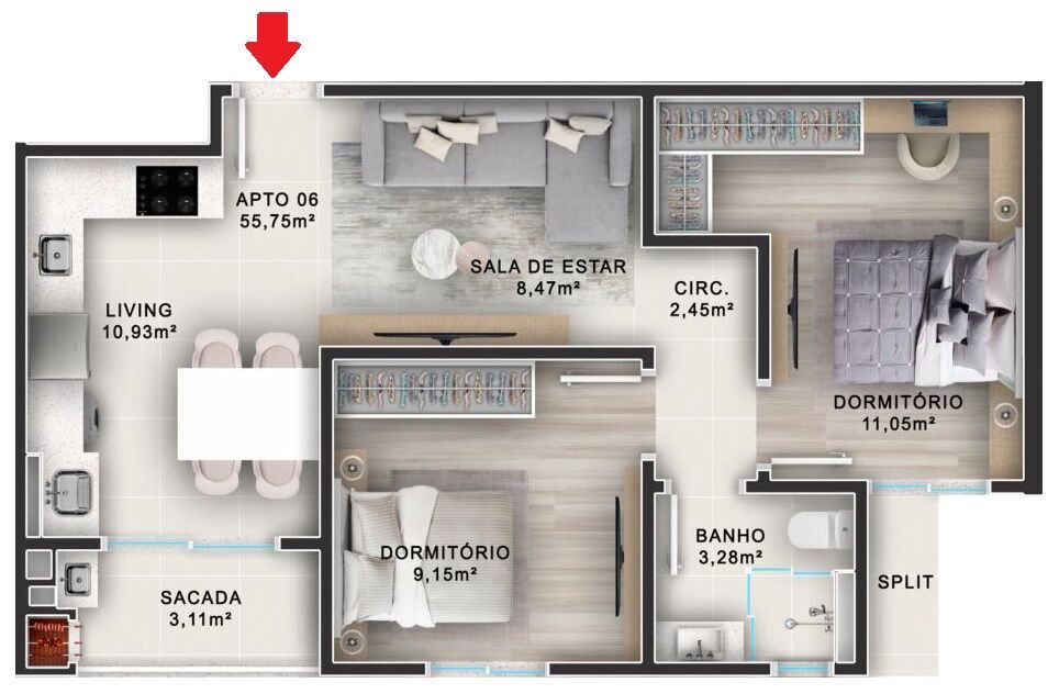 Apartamento, 2 quartos, 55 m² - Foto 14