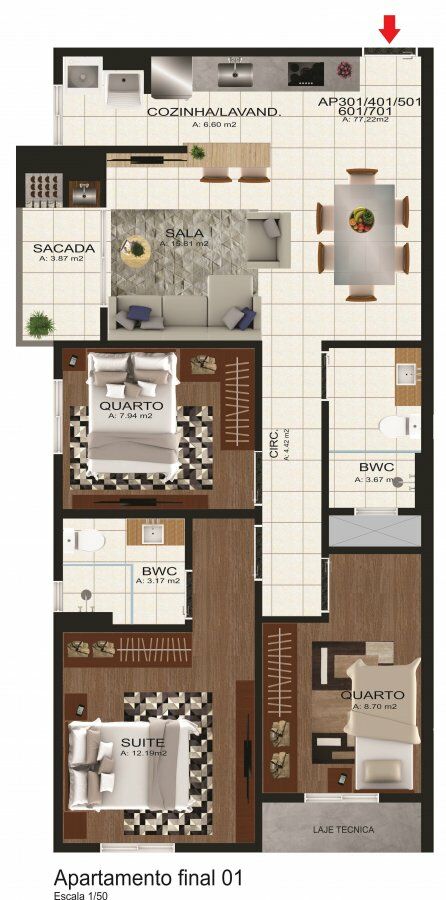 Apartamento à venda com 3 quartos, 77m² - Foto 15