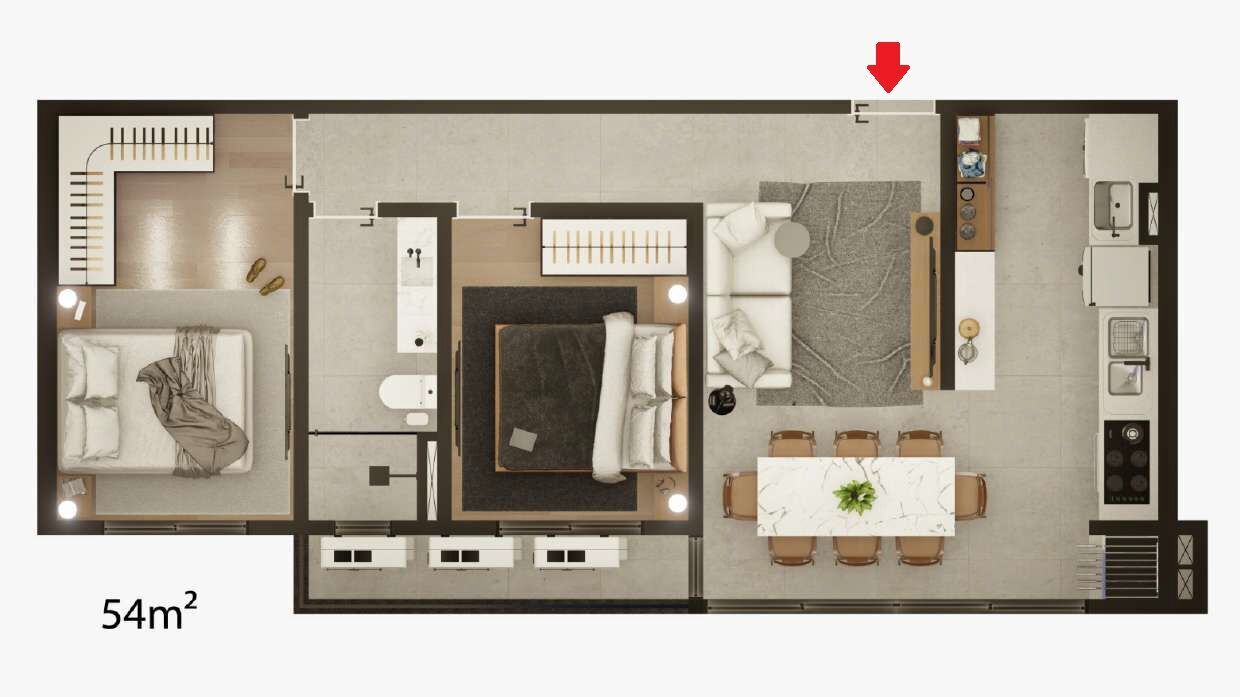 Apartamento, 2 quartos, 54 m² - Foto 6