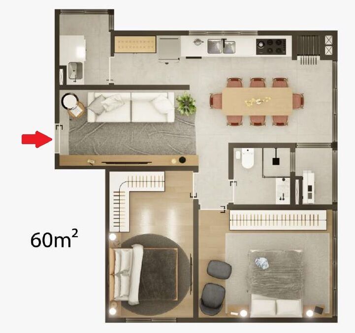 Apartamento, 2 quartos, 54 m² - Foto 7
