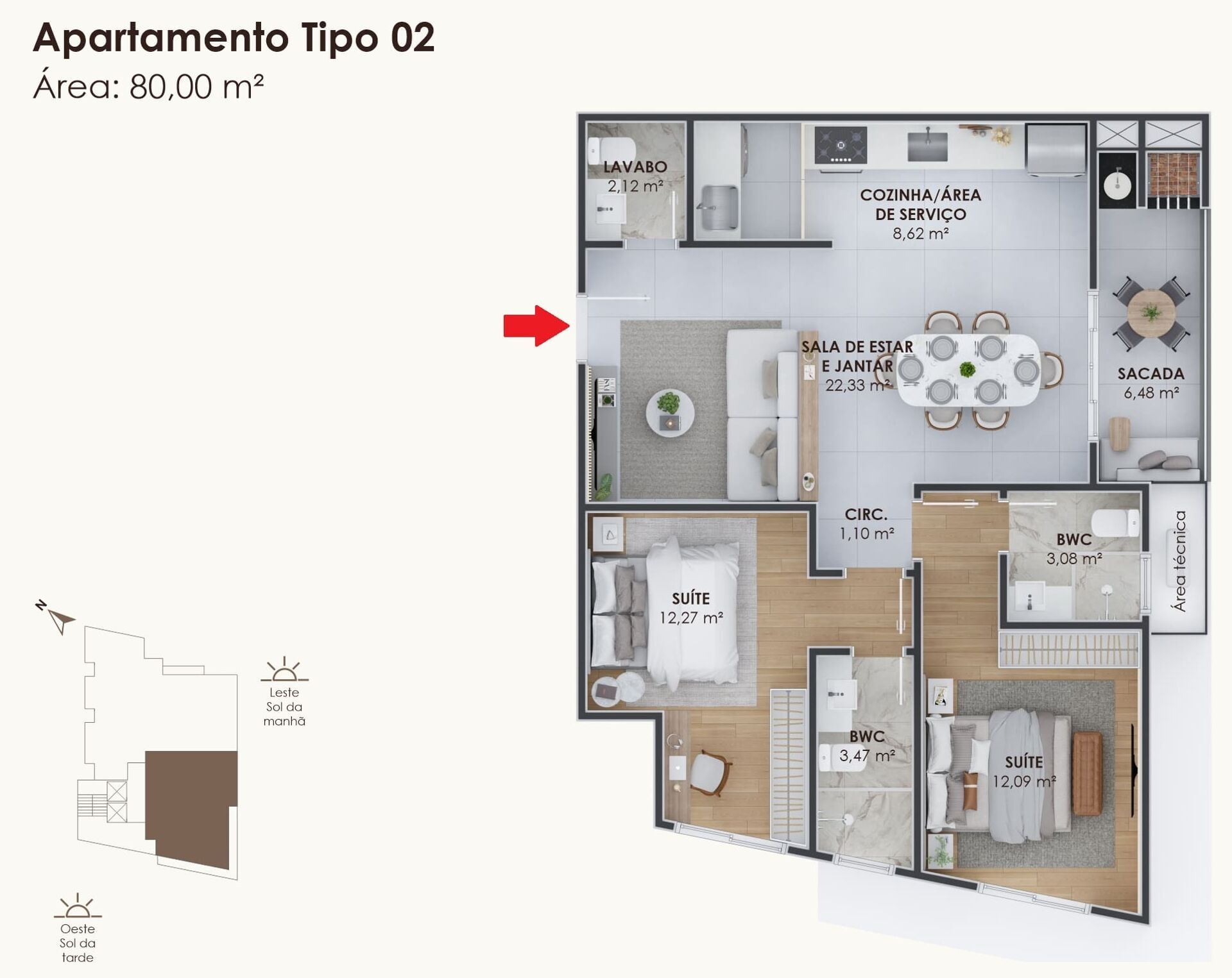 Apartamento, 2 quartos, 80 m² - Foto 14