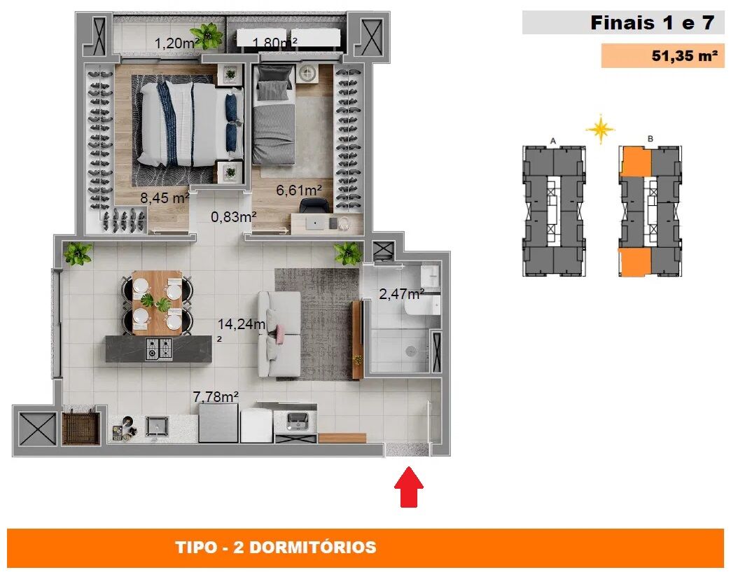 Apartamento à venda com 2 quartos, 51m² - Foto 11