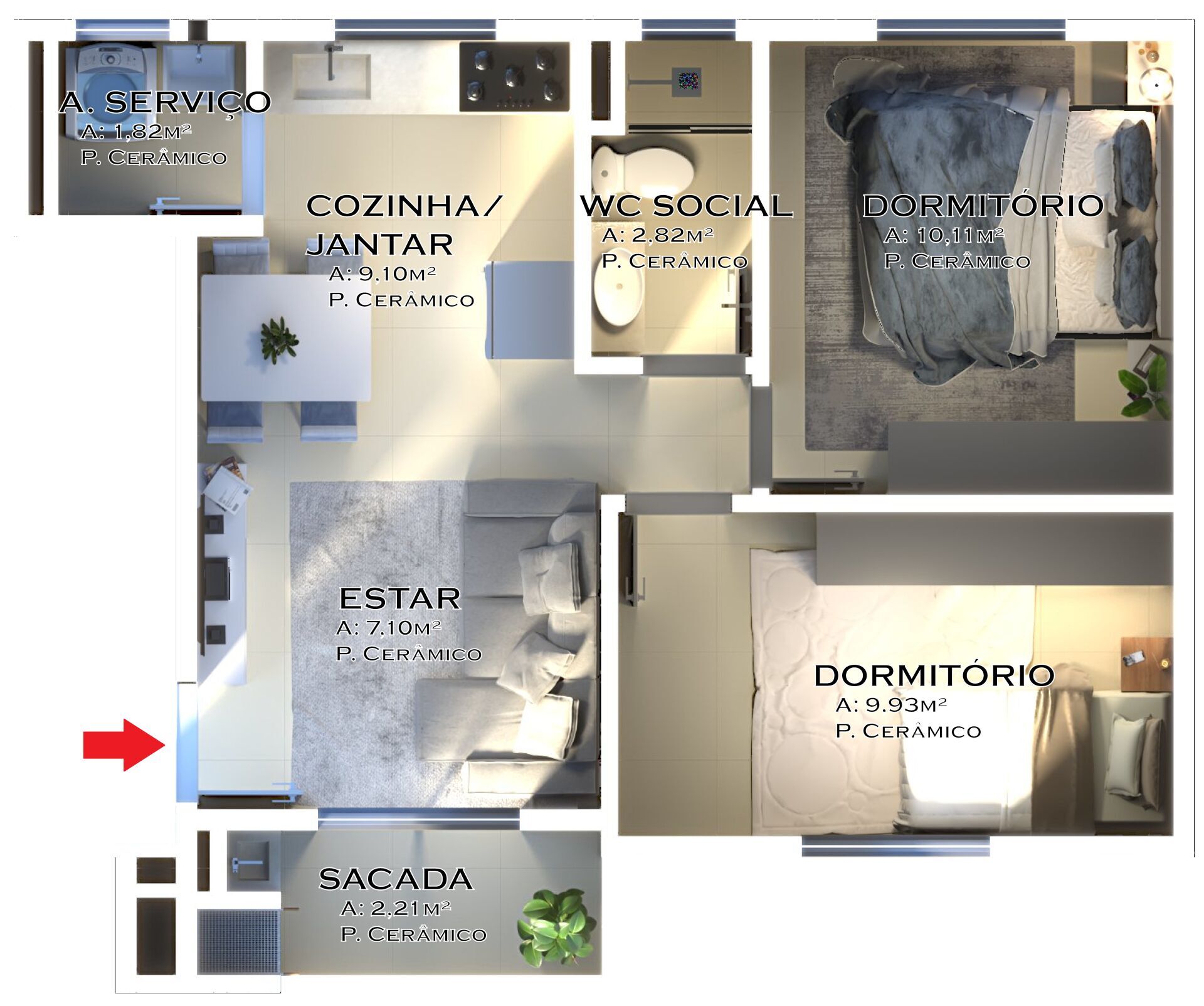 Apartamento, 2 quartos, 51 m² - Foto 10