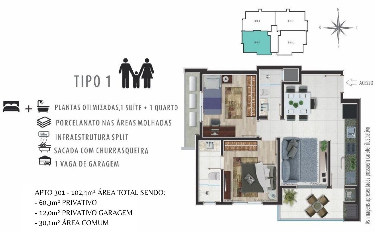 Apartamento à venda com 2 quartos, 60m² - Foto 16