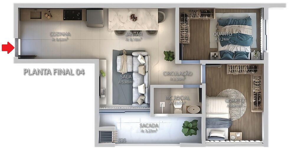 Apartamento à venda com 2 quartos, 60m² - Foto 4