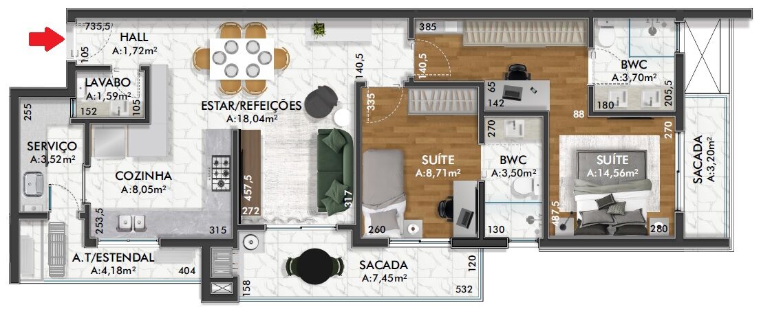 Apartamento à venda com 2 quartos, 89m² - Foto 11