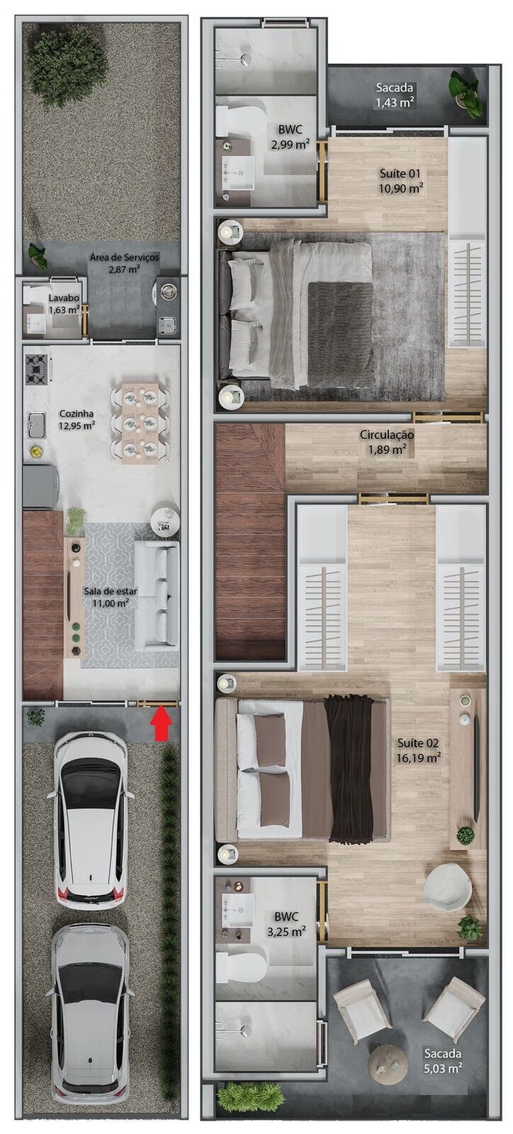 Sobrado, 2 quartos, 93 m² - Foto 16