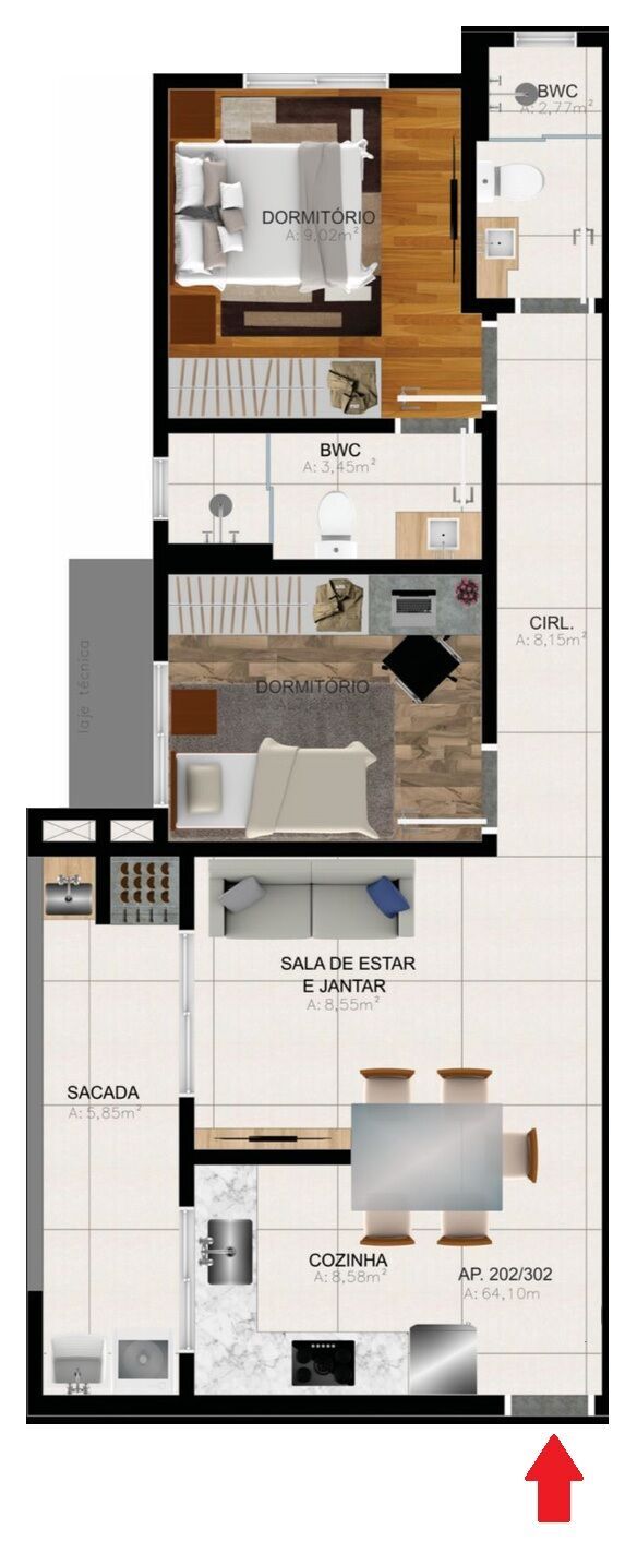 Apartamento, 2 quartos, 64 m² - Foto 10