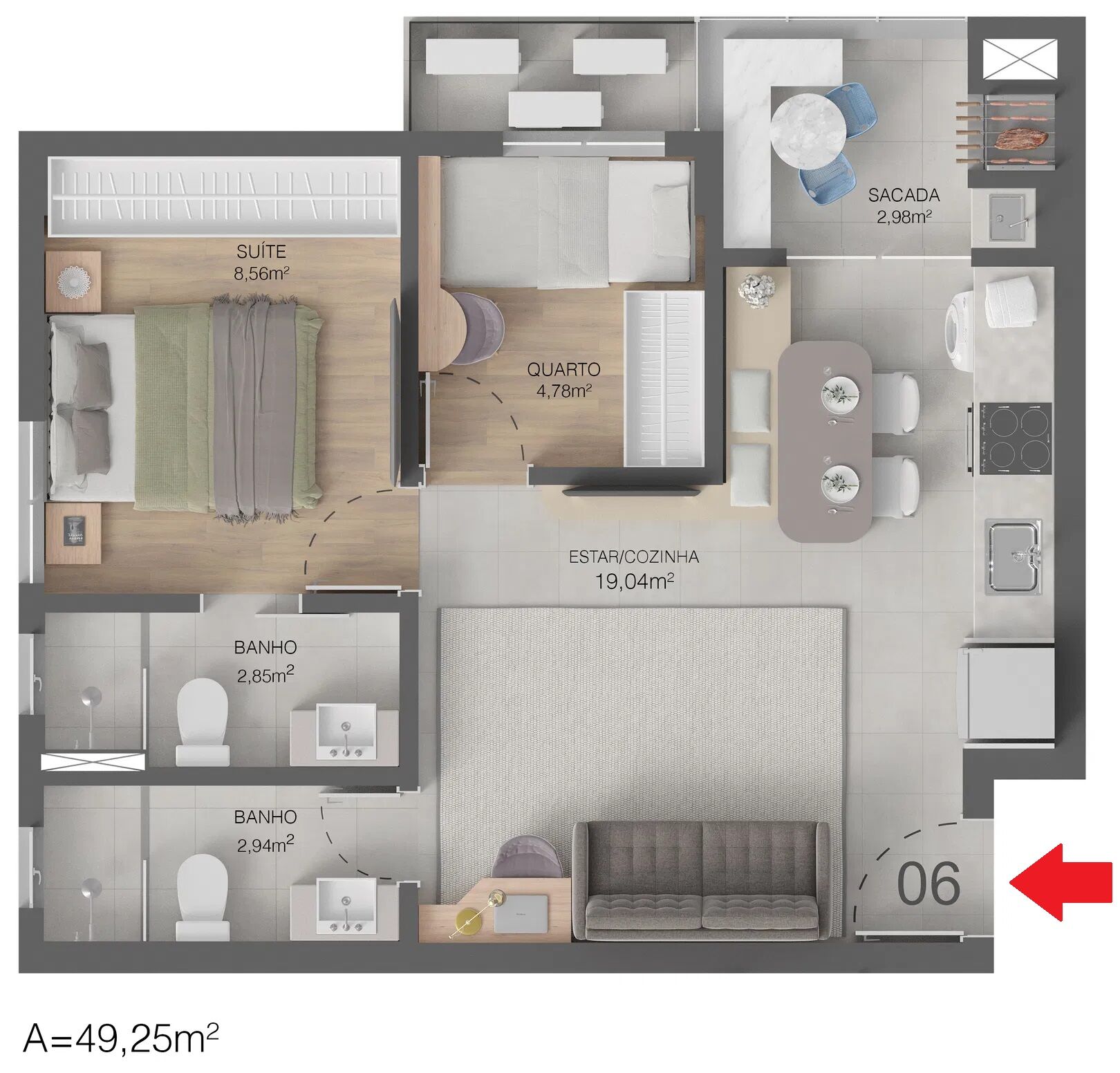 Apartamento à venda com 2 quartos, 49m² - Foto 7