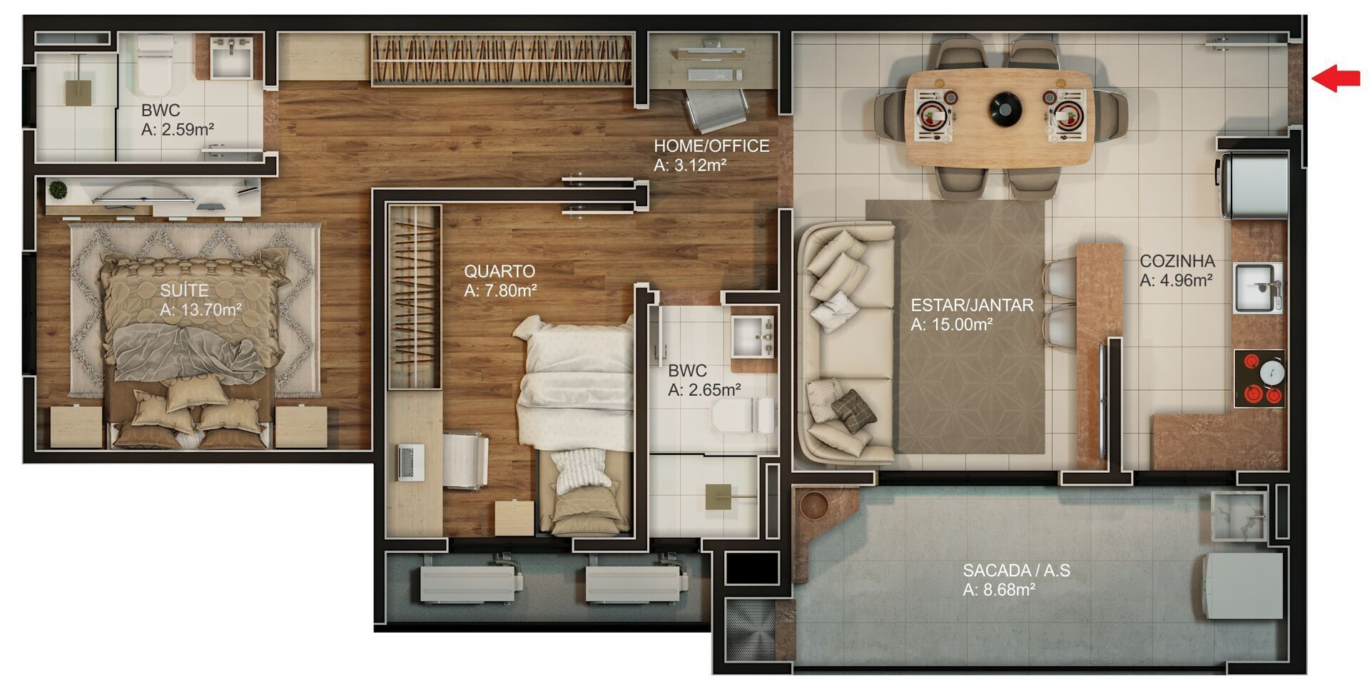 Apartamento, 2 quartos, 68 m² - Foto 14