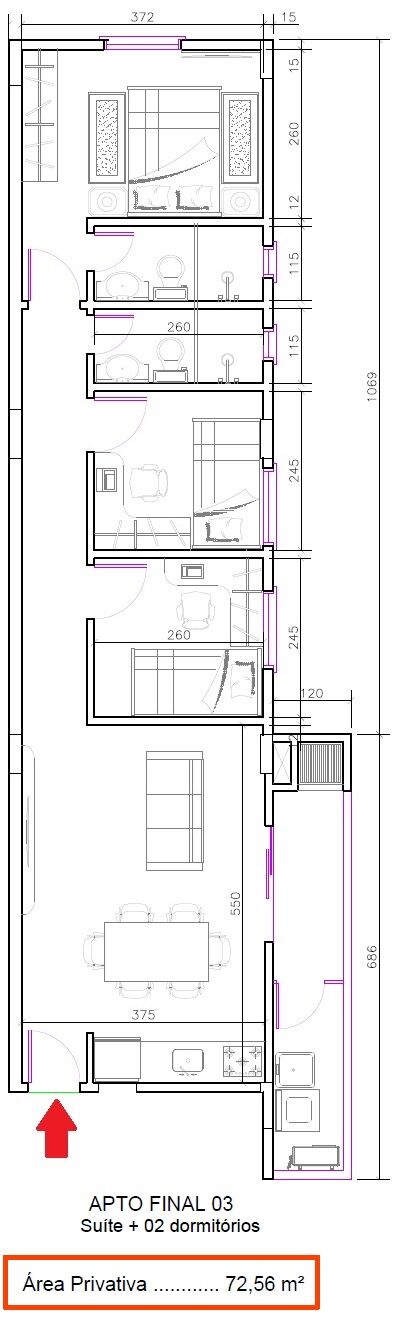 Apartamento, 3 quartos, 72 m² - Foto 8