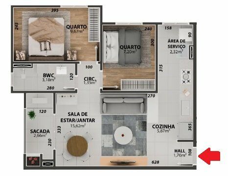 Apartamento à venda com 2 quartos, 58m² - Foto 13