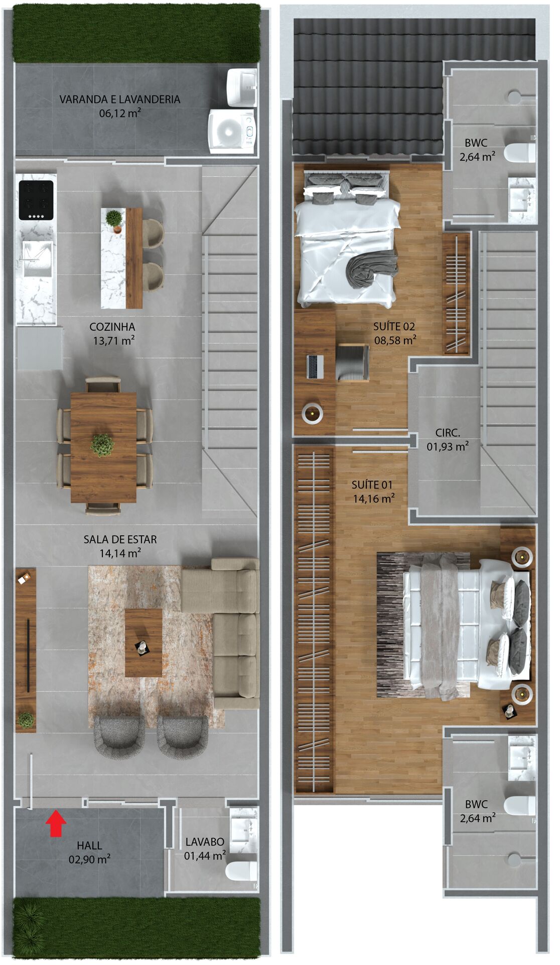 Sobrado, 2 quartos, 87 m² - Foto 13