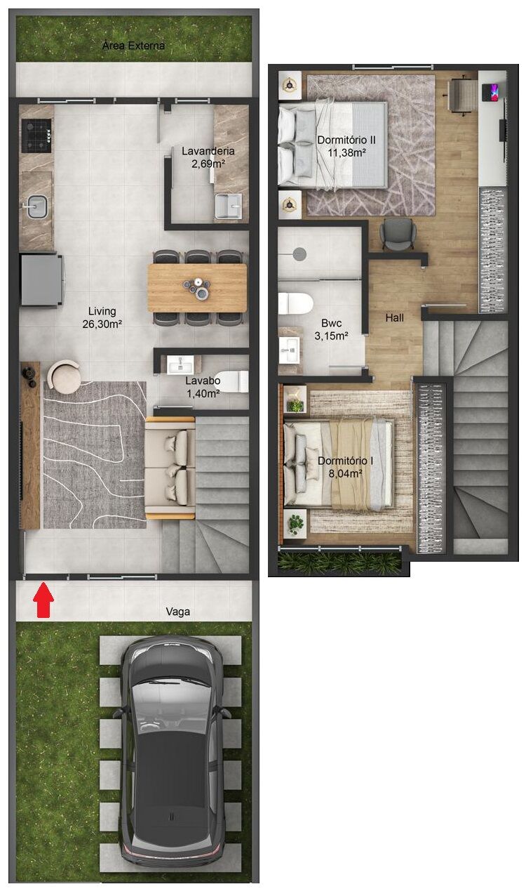 Sobrado, 2 quartos, 67 m² - Foto 7