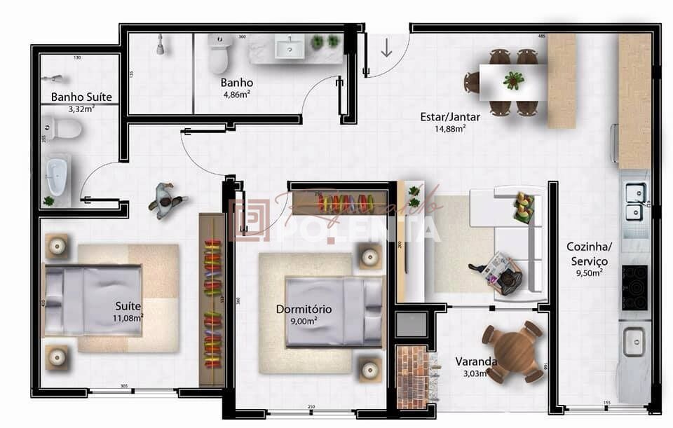 Apartamento à venda com 2 quartos, 66m² - Foto 8