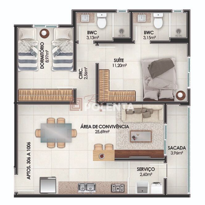Apartamento à venda com 2 quartos, 69m² - Foto 9