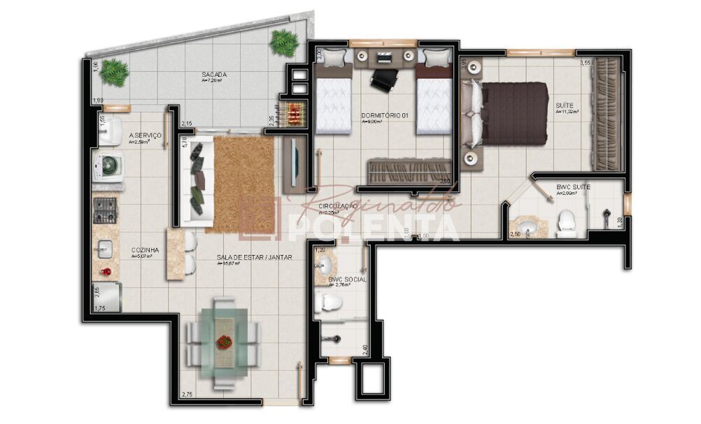 Apartamento à venda com 2 quartos, 69m² - Foto 7