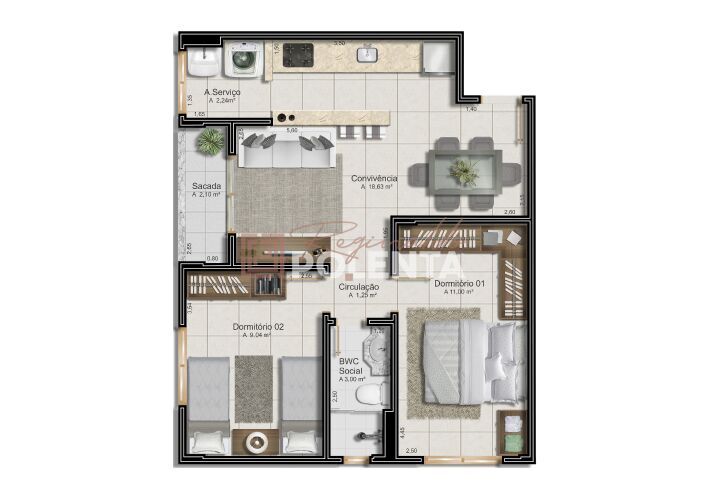 Apartamento à venda com 2 quartos, 52m² - Foto 9