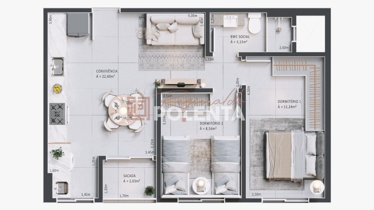 Apartamento à venda com 2 quartos, 55m² - Foto 5
