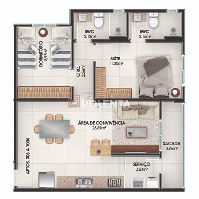 Apartamento, 2 quartos, 69 m² - Foto 9
