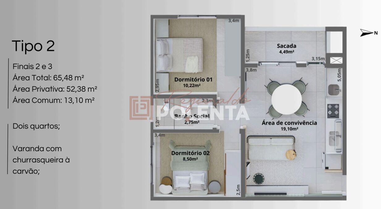 Apartamento à venda com 2 quartos, 52m² - Foto 22