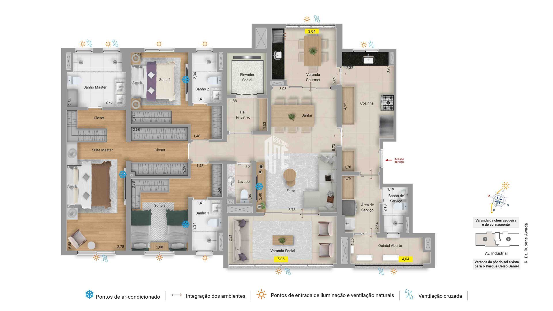 Apartamento, 3 quartos, 165 m² - Foto 88