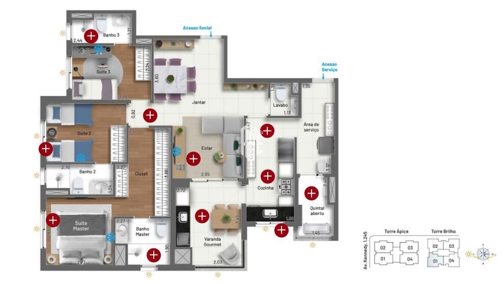 Apartamento, 3 quartos, 110 m² - Foto 92