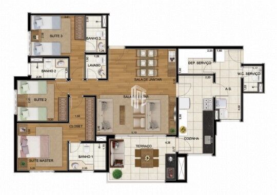 Apartamento à venda com 3 quartos, 172m² - Foto 91