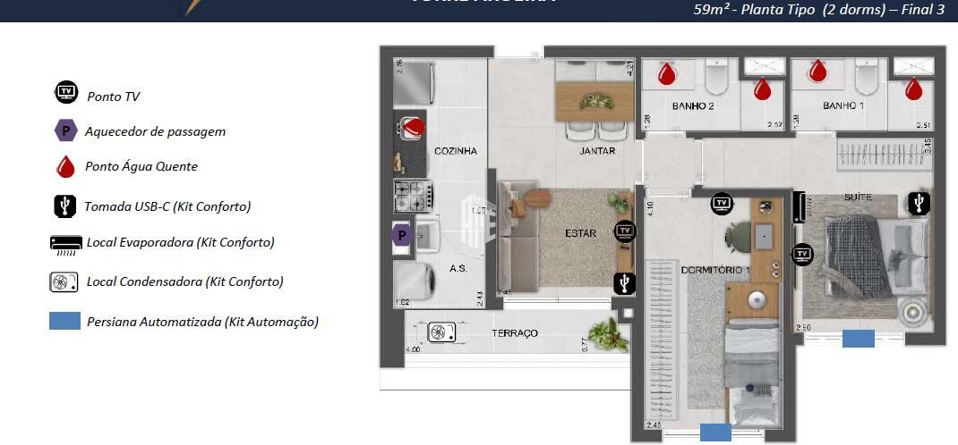 Apartamento, 3 quartos, 79 m² - Foto 71