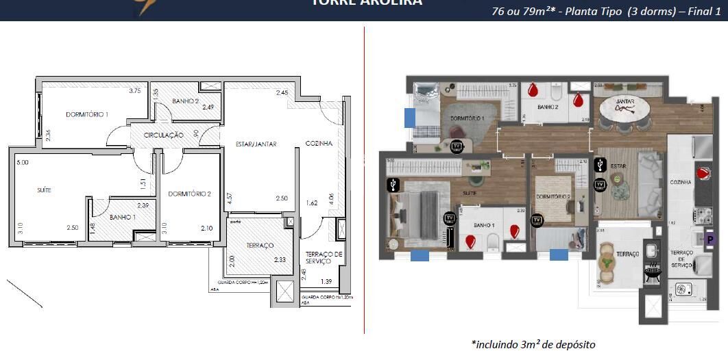 Apartamento, 3 quartos, 79 m² - Foto 75
