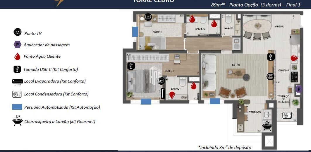 Apartamento, 3 quartos, 79 m² - Foto 78