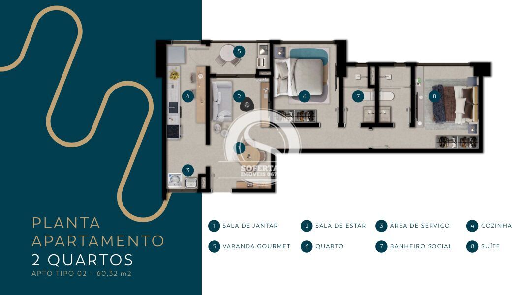 Apartamento à venda com 2 quartos, 60m² - Foto 5